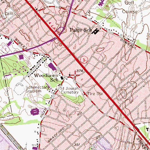 Topographic Map of Saint Paul The Apostle Parochial School, NY