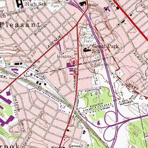 Topographic Map of Silverhaven Nursing Home, NY