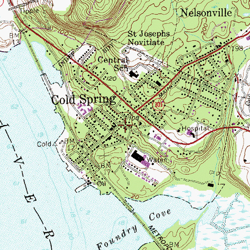 Topographic Map of Cold Spring Historic District, NY