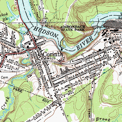 Topographic Map of Corinth Wesleyan Church, NY