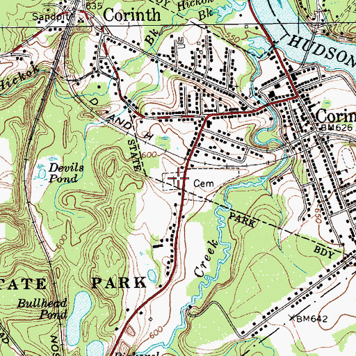 Topographic Map of Saint Mary's Cemetery, NY