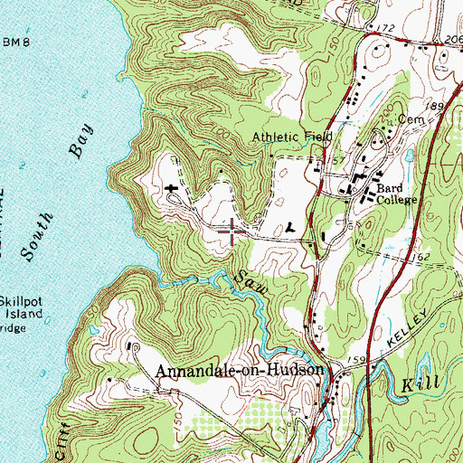 Topographic Map of Milton And Sarah Avery Center For The Arts, NY