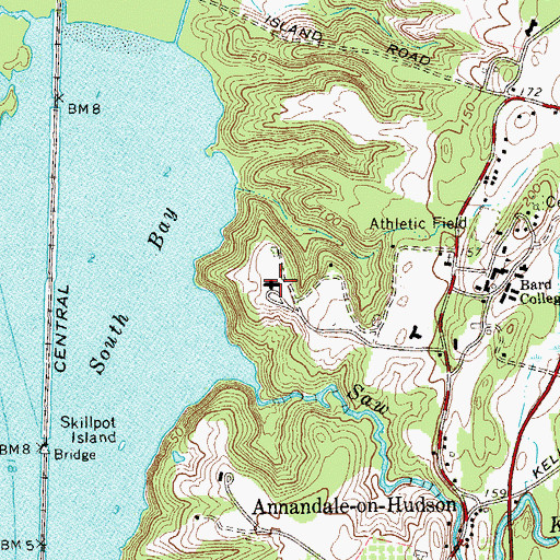 Topographic Map of Blithewood, NY