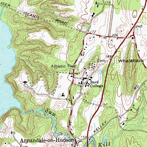 Topographic Map of Bard Hall, NY
