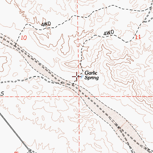 Topographic Map of Garlic Spring, CA
