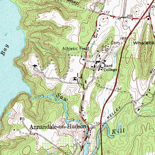 Topographic Map of Tewksbury Hall, NY