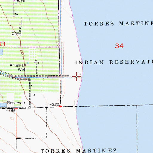 Topographic Map of Garner Wash, CA