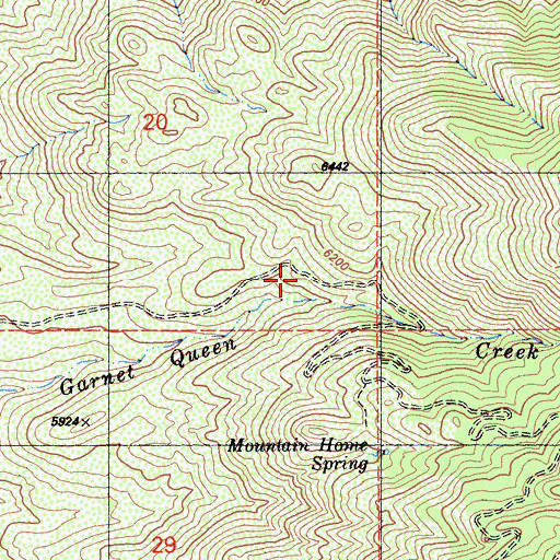 Topographic Map of Garnet Queen Mine, CA