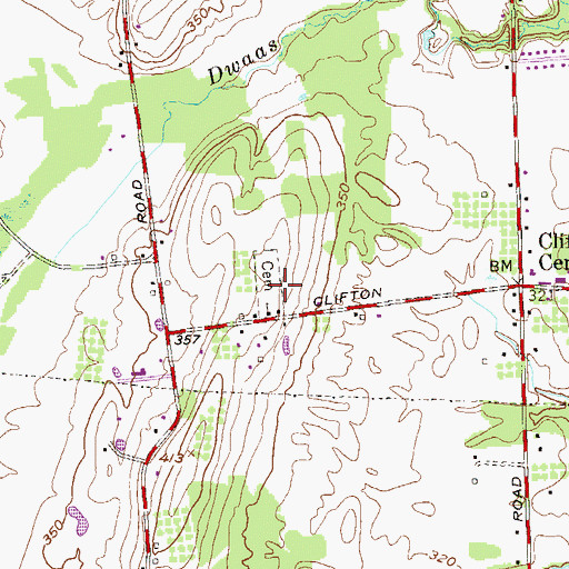 Topographic Map of Clifton Park Baptist Cemetery, NY
