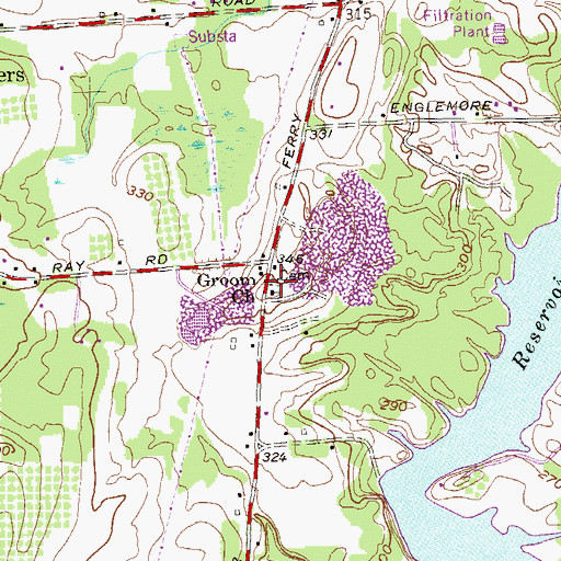 Topographic Map of Grooms Methodist Church Cemetery, NY