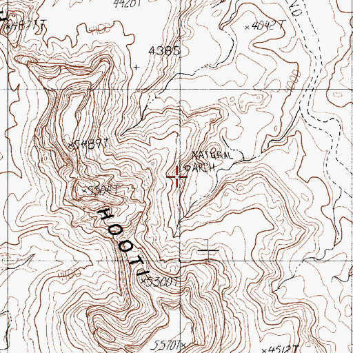 Topographic Map of Jett Arch, AZ