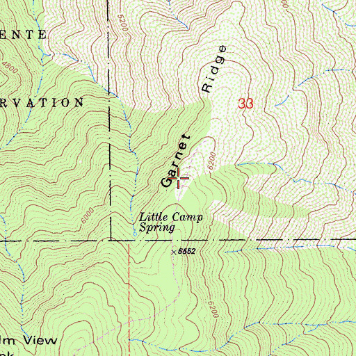 Topographic Map of Garnet Ridge, CA