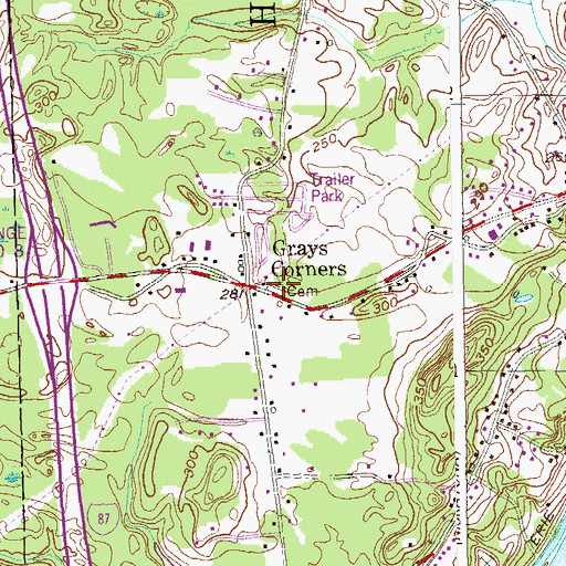 Topographic Map of West Crescent Cemetery, NY