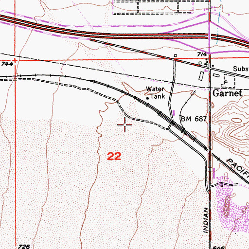 Topographic Map of Garnet Wash, CA