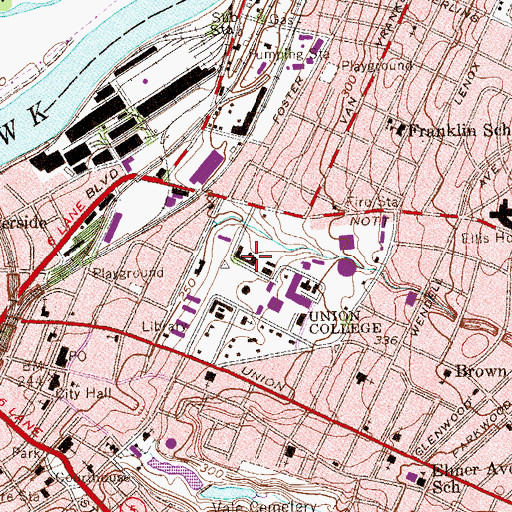 Topographic Map of Arts Building, NY