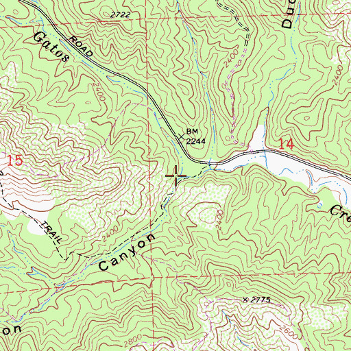 Topographic Map of Garrison Canyon, CA