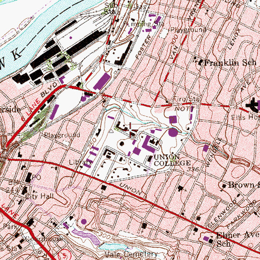 Topographic Map of Chester Arthur Courtyard, NY