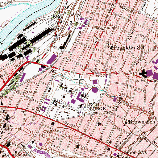 Topographic Map of Jackson's Garden, NY