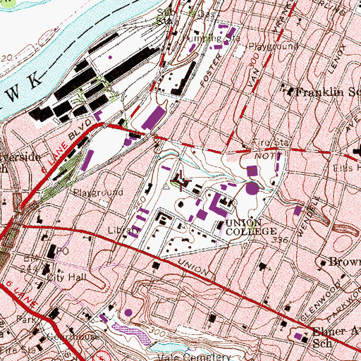 Topographic Map of North Colonnade, NY