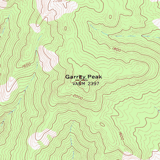 Topographic Map of Garrity Peak, CA