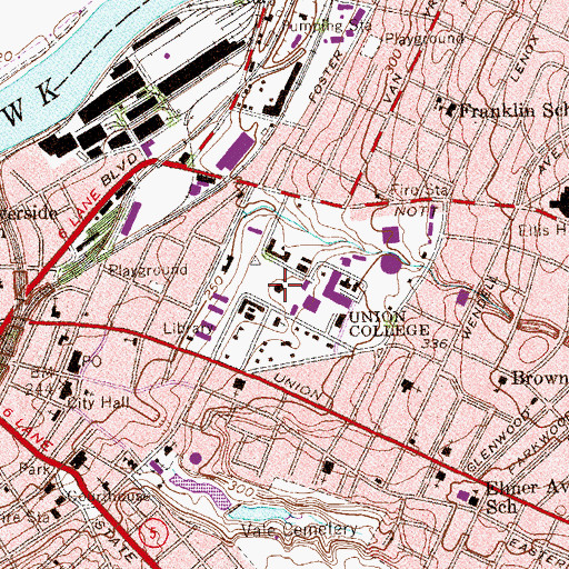 Topographic Map of Nott Memorial, NY