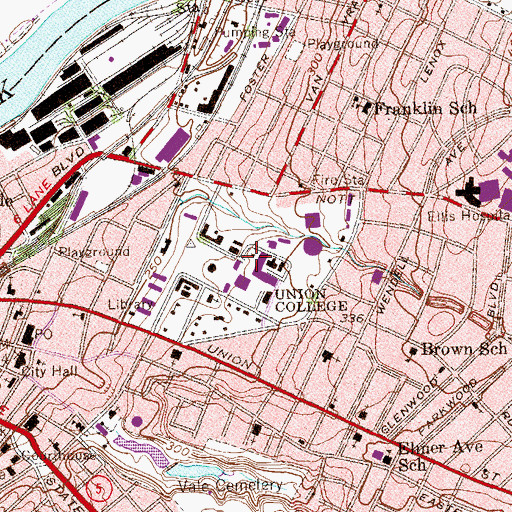 Topographic Map of F W Olin Center, NY