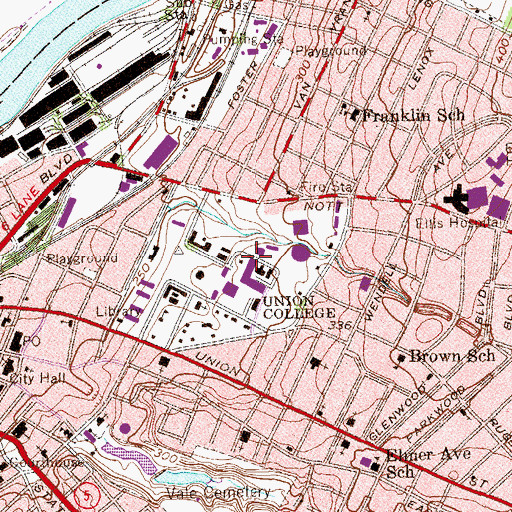 Topographic Map of Stephen J Potter Testing Laboratory, NY