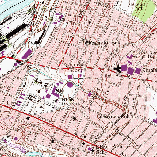 Topographic Map of Viniar Athletic Center, NY