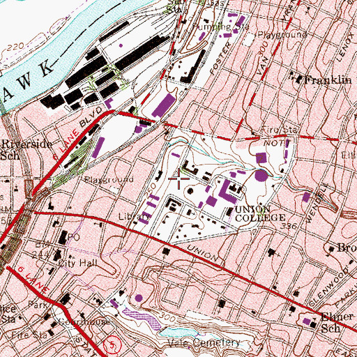 Topographic Map of Psi Upsilon Flagpole, NY