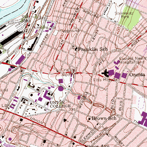 Topographic Map of Raymond House, NY