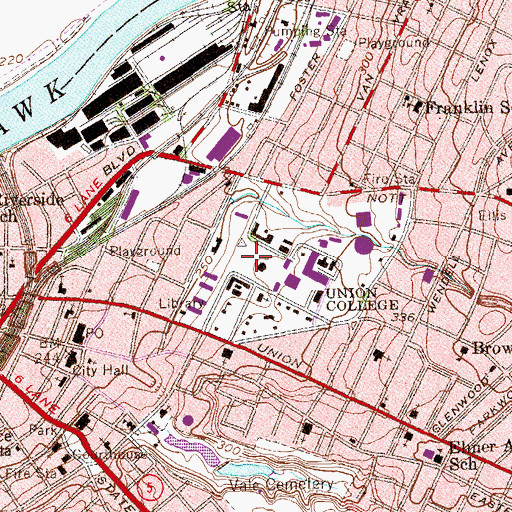 Topographic Map of Library Field, NY