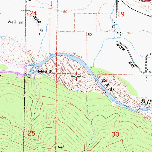 Topographic Map of Barber Creek, CA