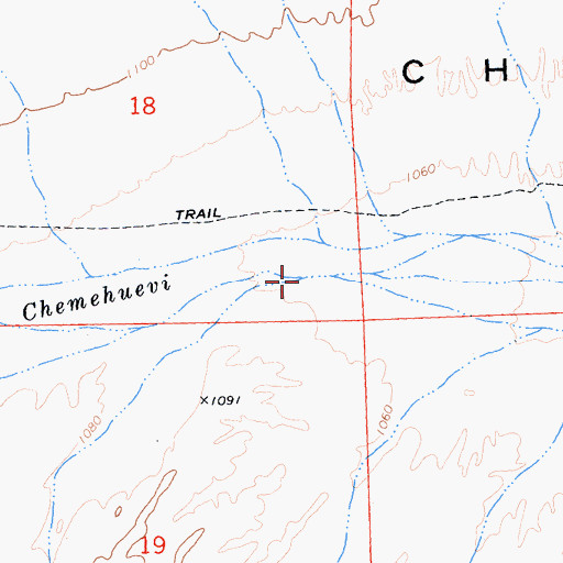 Topographic Map of Gary Wash, CA