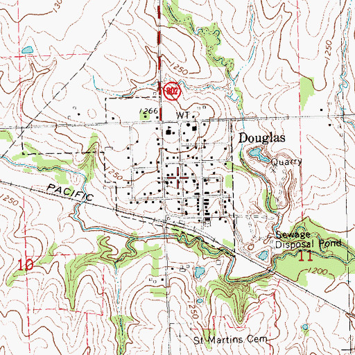 Topographic Map of United Methodist Church, NE