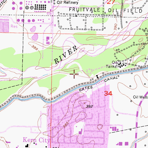 Topographic Map of Gates Canal, CA