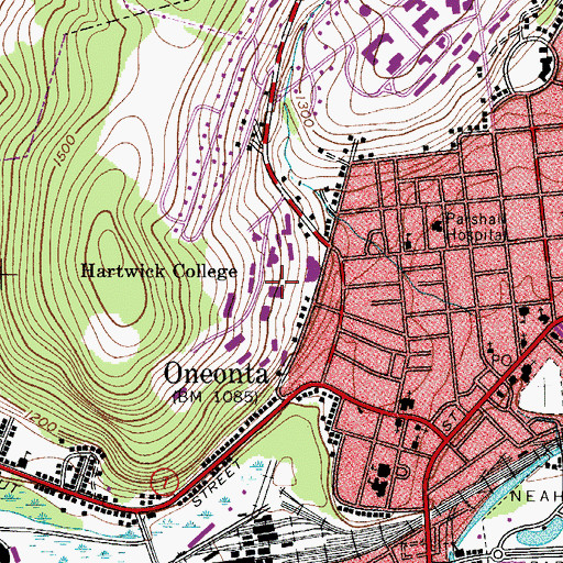 Topographic Map of Yager Hall - Library and Museum, NY