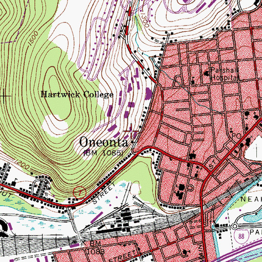 Topographic Map of Smith Hall, NY