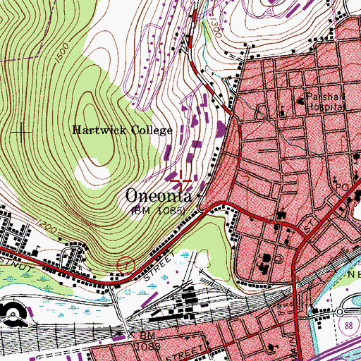 Topographic Map of Van Ess Hall, NY