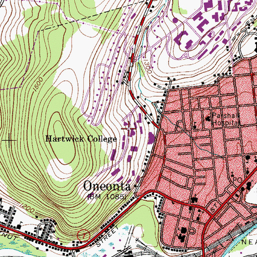 Topographic Map of Clark Hall, NY