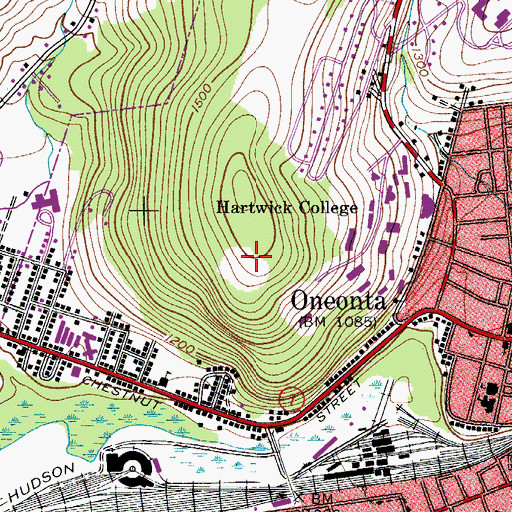 Topographic Map of Table Rock Fields, NY