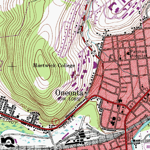Topographic Map of Binder Physical Education Center, NY