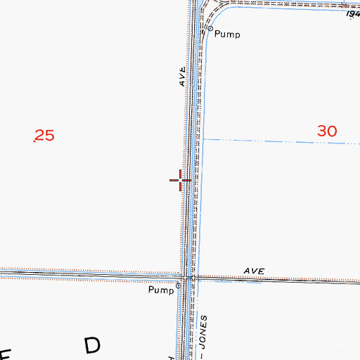 Topographic Map of Gates-Jones Canal, CA