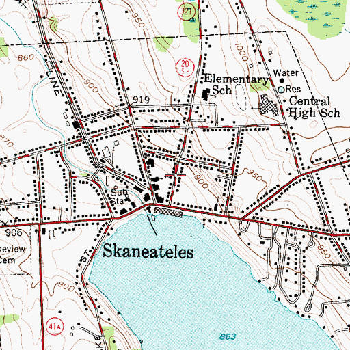 Topographic Map of First Baptist Church, NY