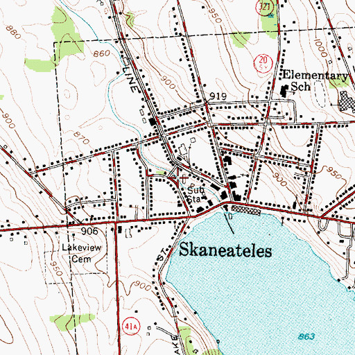 Topographic Map of Skaneateles Creamery, NY