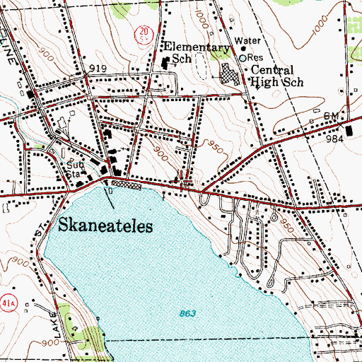 Topographic Map of First Presbyterian Church, NY