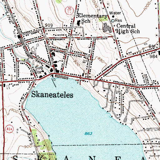Topographic Map of Saint James Episcopal Church, NY