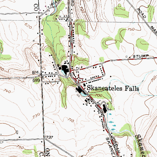Topographic Map of Saint Bridgets of the Falls Roman Catholic Church, NY