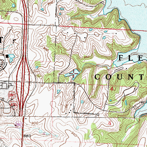 Topographic Map of Bowlin Pond, MO