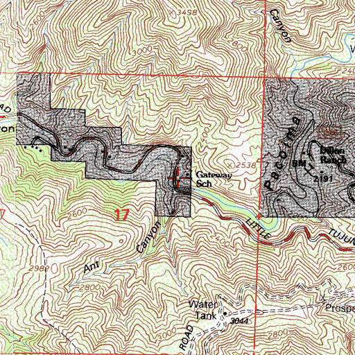Topographic Map of Gateway School, CA