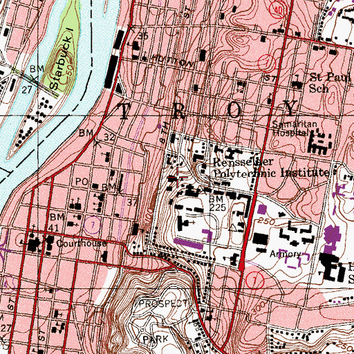 Topographic Map of West Hall, NY